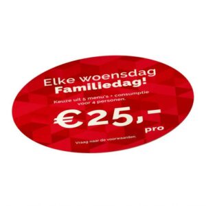 Vloerzeil met Elke woensdag familiedag! print